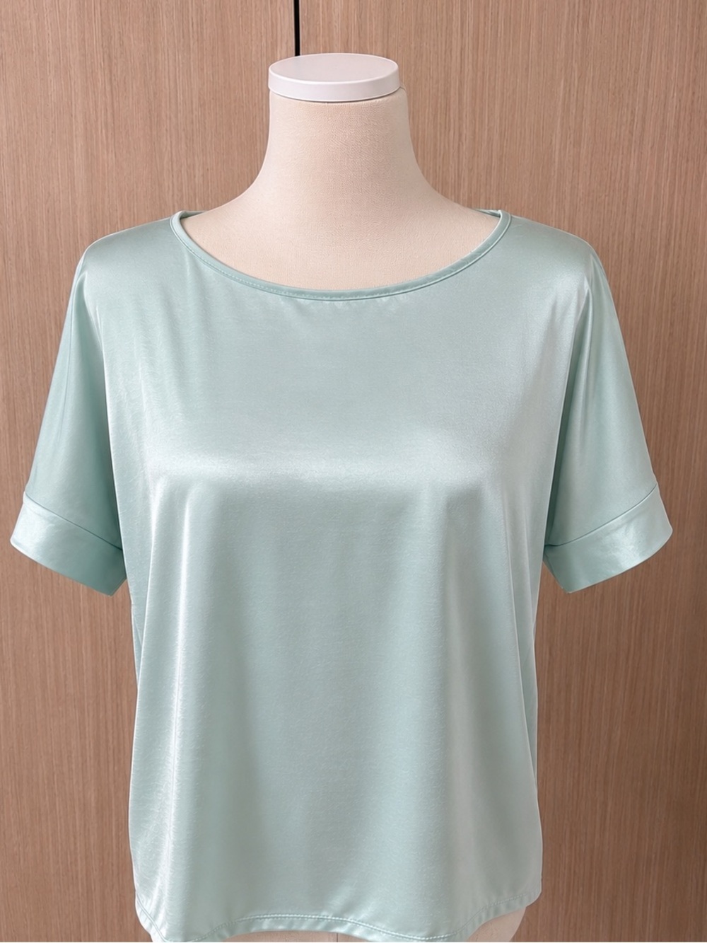 Mint Green Satin Front Top – Made in Italy – Size TU (One Size), can be M/L